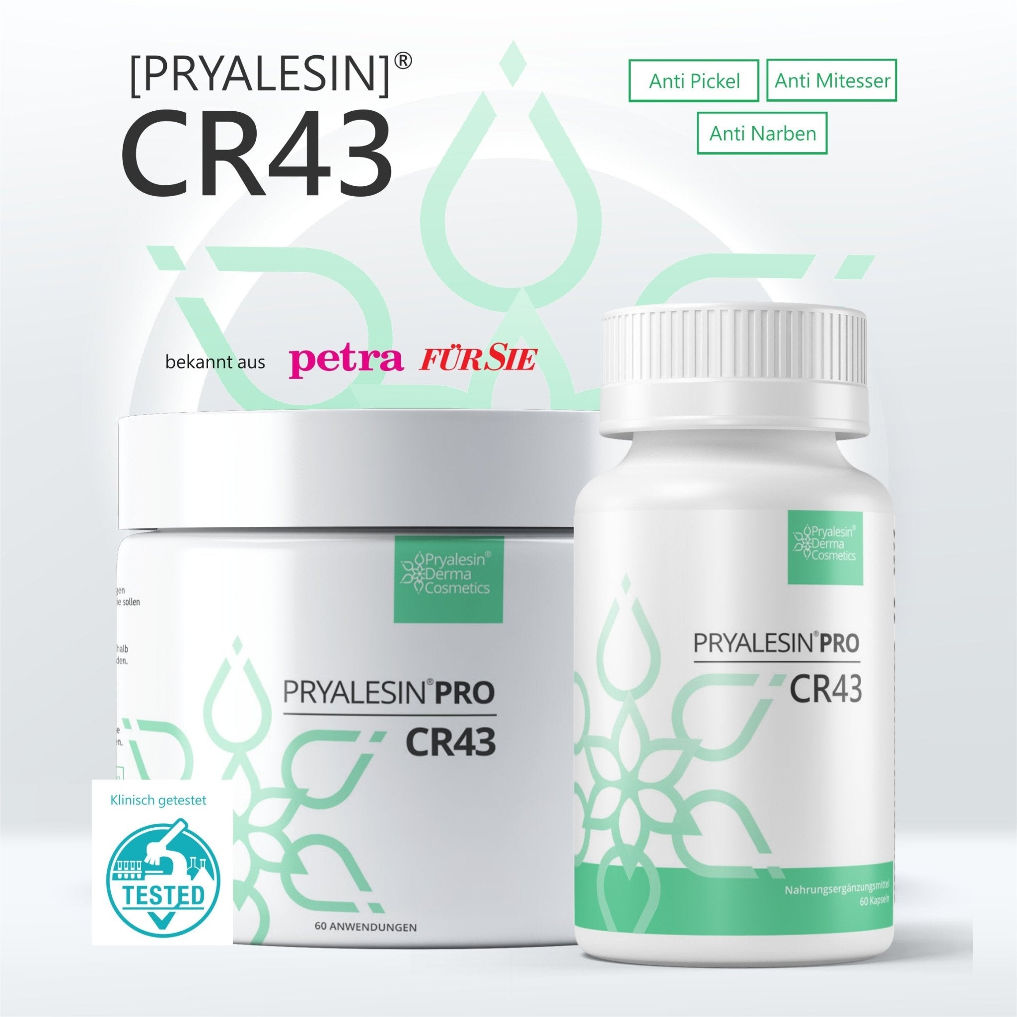 Pryalesin Pharmatur - Vitamin 43 für reine Haut 60 Kapseln + Creme Duo